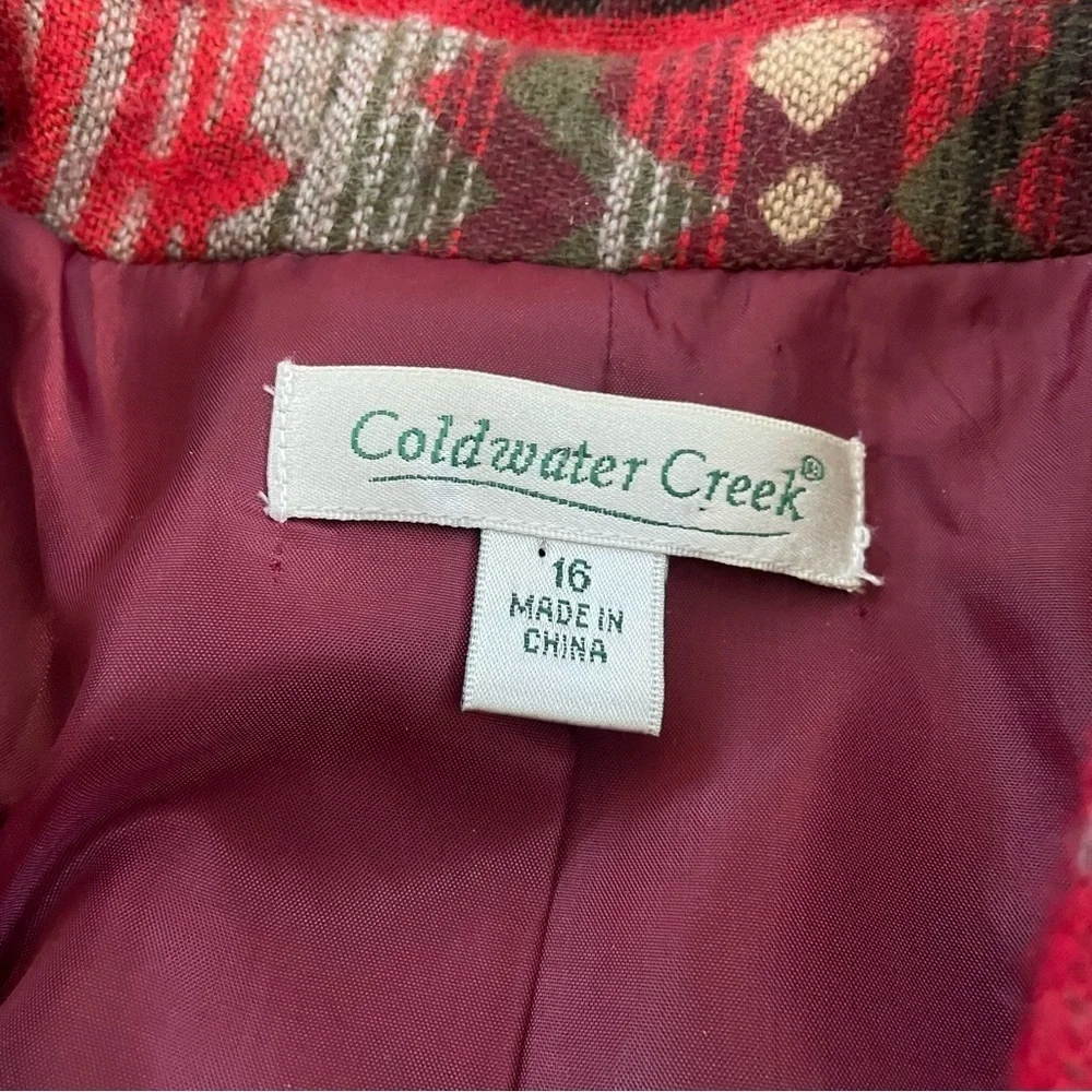 Coldwater Creek Womens Southwestern Aztec Wool Blend Jacket Size 16 - Picture 9 of 11